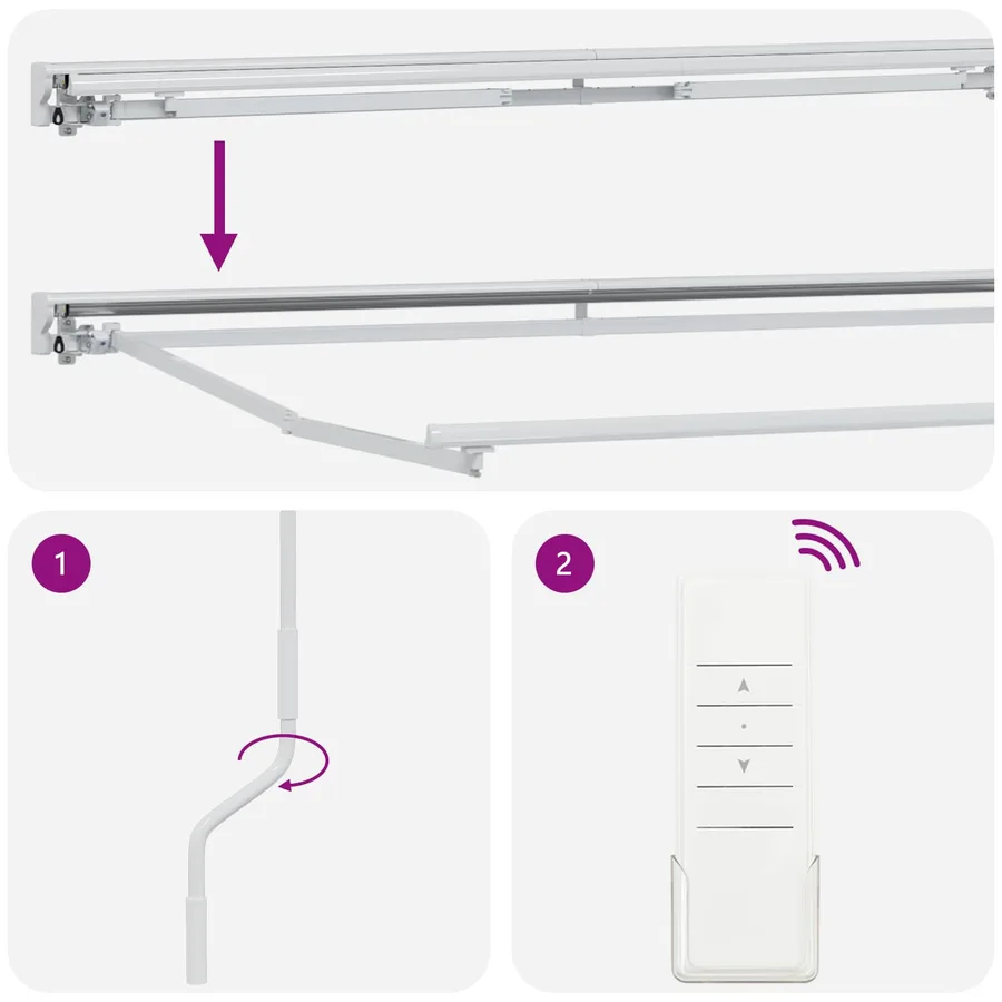 Cadre de store rétractable électrique Blanc 4 × 3 m Acier - 7