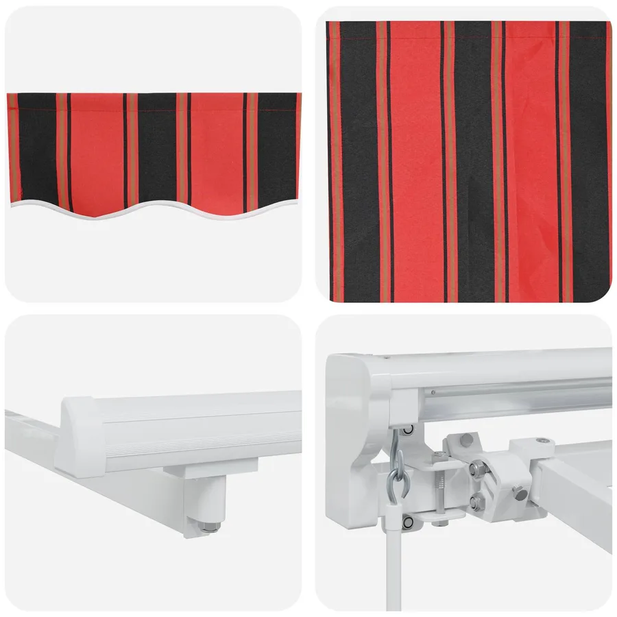 Auvent rétractable manuel Orange, Noir et Jaune 5 x 3 m - 7