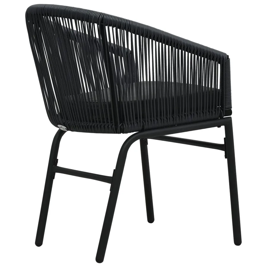 Garden chairs set of 2 Black PE Rattan - 5