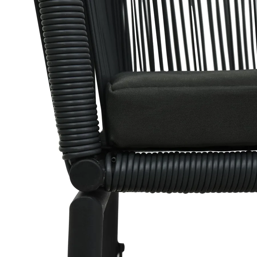 Chaises de jardin lot de 2 Noir Rotin PE - 7