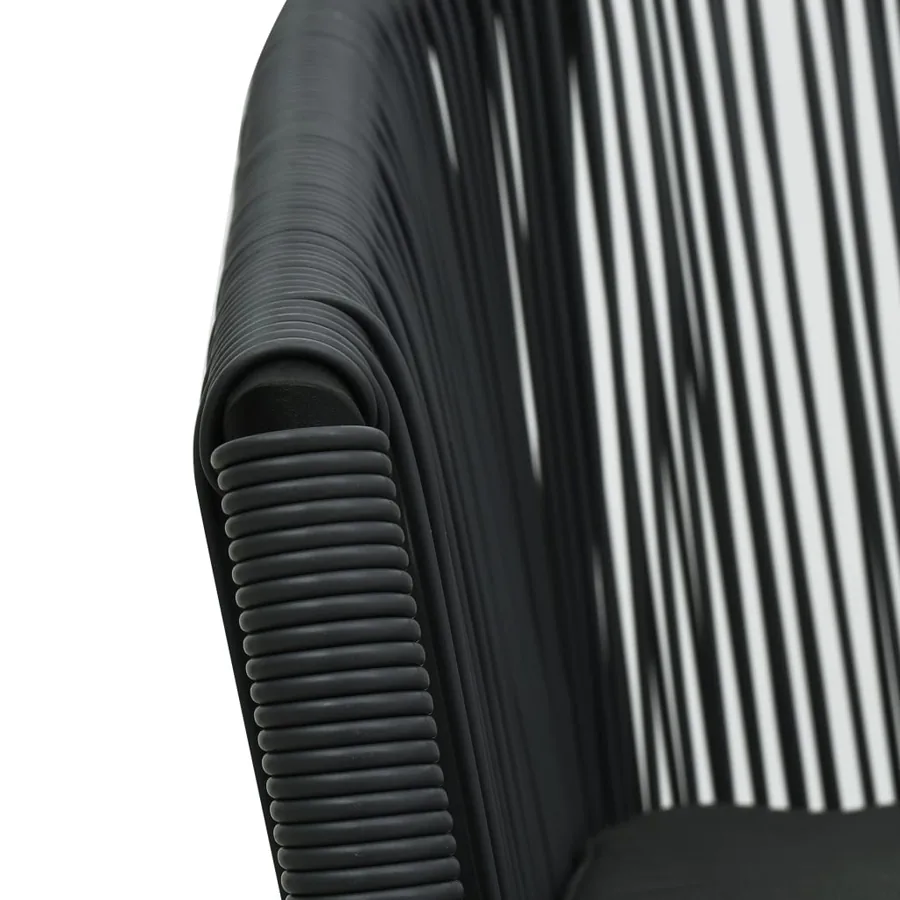 Garden chairs set of 2 Black PE Rattan - 8