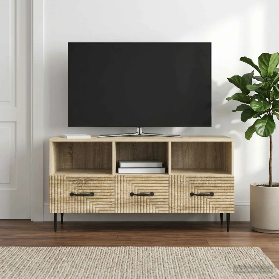 Meuble TV Chêne Sonoma 102 x 34,5 x 50 cm Bois d'ingénierie - 4