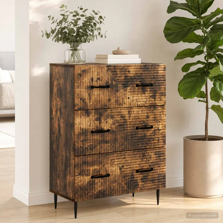 Armoire à tiroirs Chêne fumé 66 x 34,5 x 89,5 cm