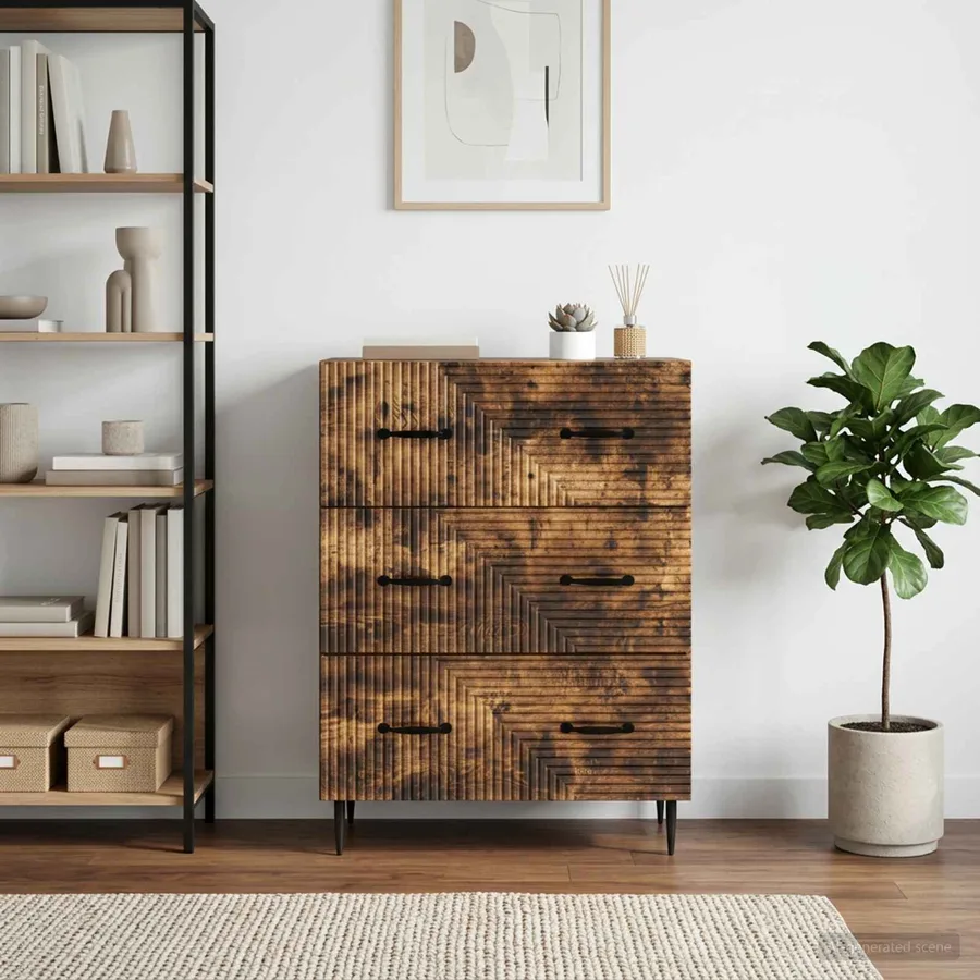 Armoire à tiroirs Chêne fumé 66 x 34,5 x 89,5 cm - 4
