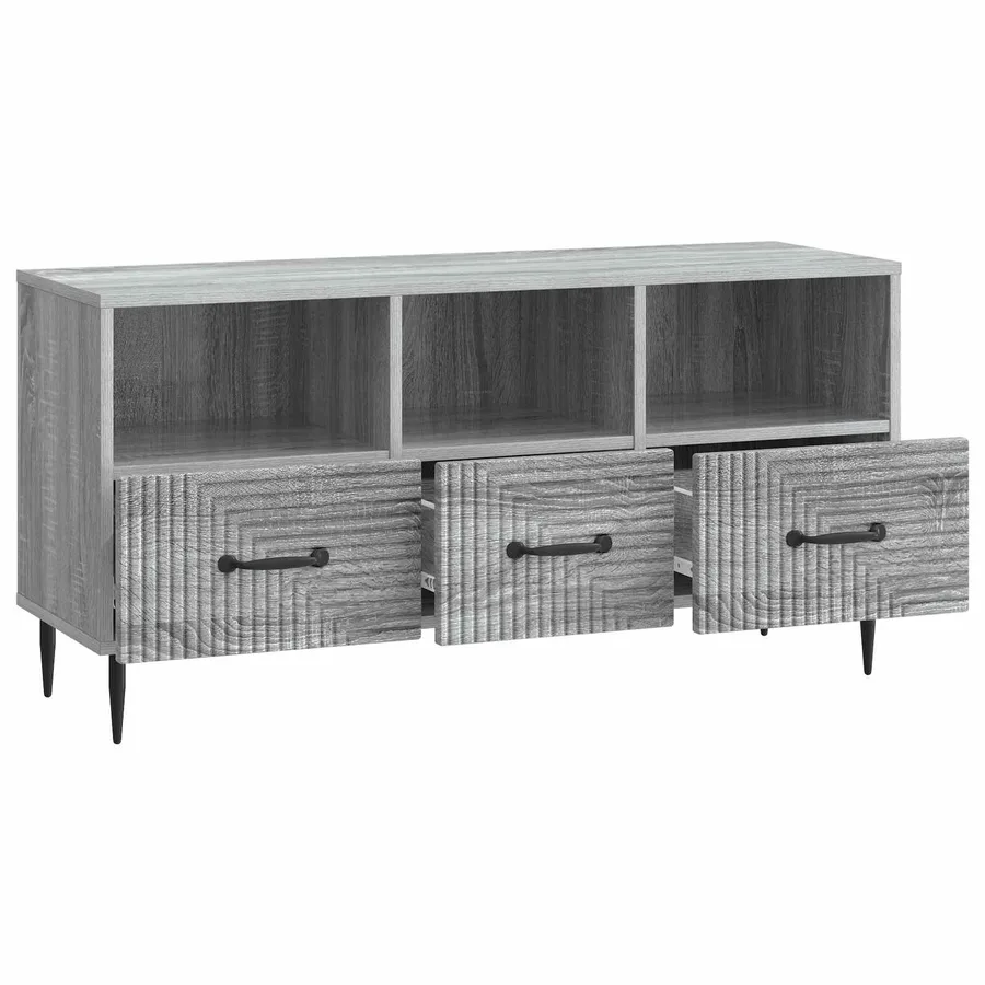 Meuble TV Sonoma gris 102 x 34,5 x 50 cm Bois d'ingénierie - 5
