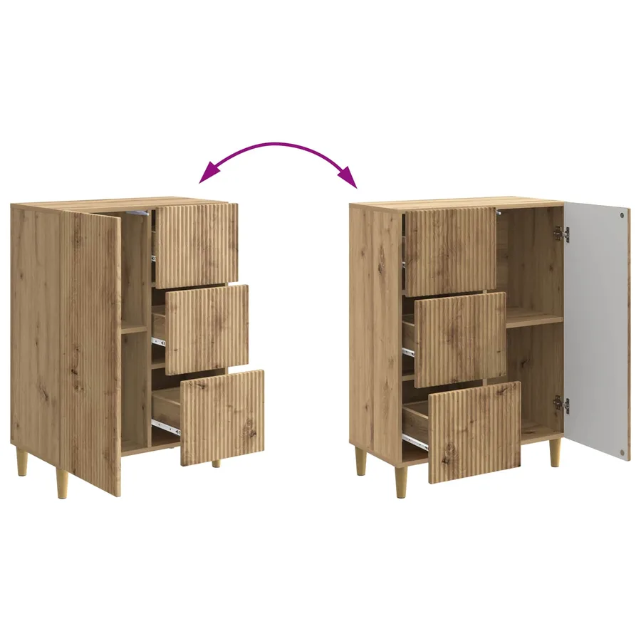 Buffet Chêne artisanal 66 x 34,5 x 90 cm Bois d'ingénierie - 8