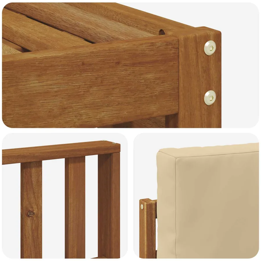 Ensemble de canapés d'extérieur 5 pcs Naturel et Beige - 5