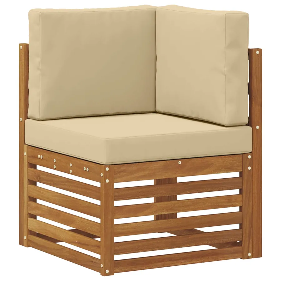 Ensemble de canapés d'extérieur 9 pcs Naturel et Beige - 6