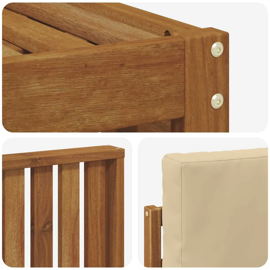 Ensemble de canapés d'extérieur 5 pcs Naturel et Beige - 5