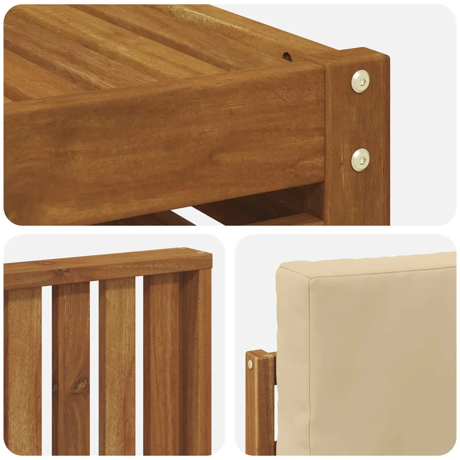 Ensemble de canapés d'extérieur 6 pcs Naturel et Beige - 7