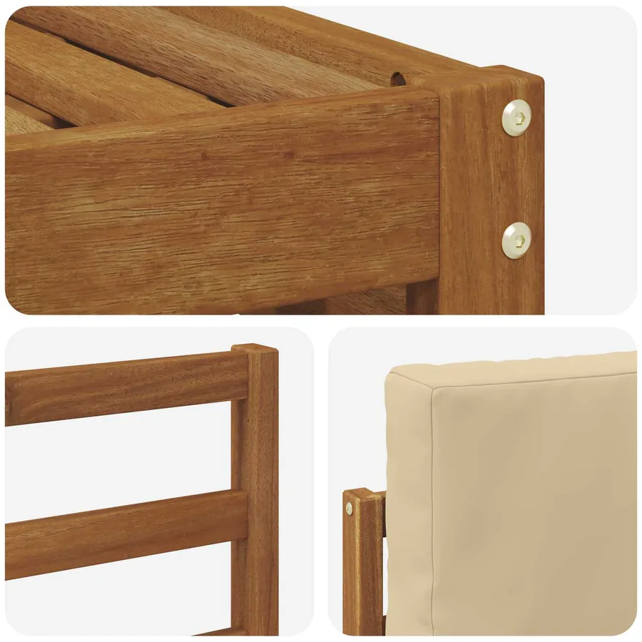 Ensemble de canapé d'angle avec coussin 6 pcs Naturel et Beige - 6