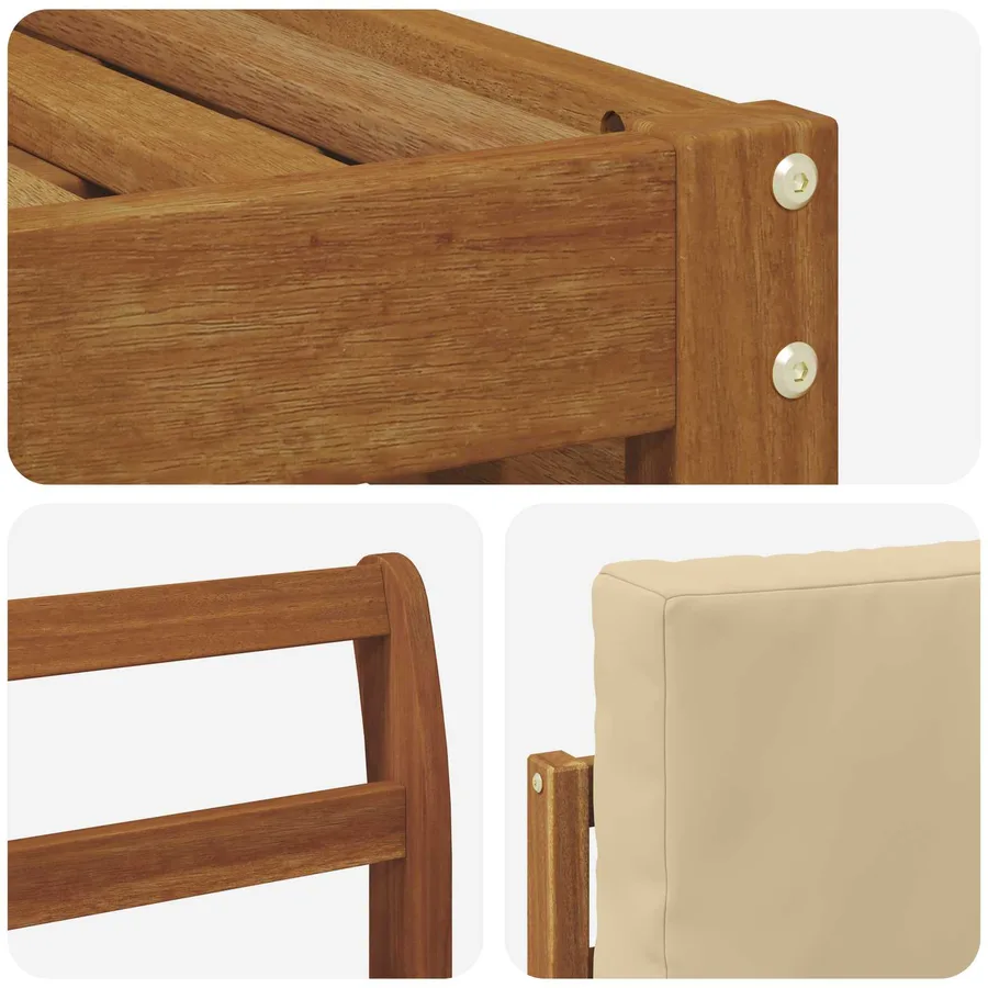 Ensembles de canapés avec coussin 6 pcs Naturel et Beige - 5