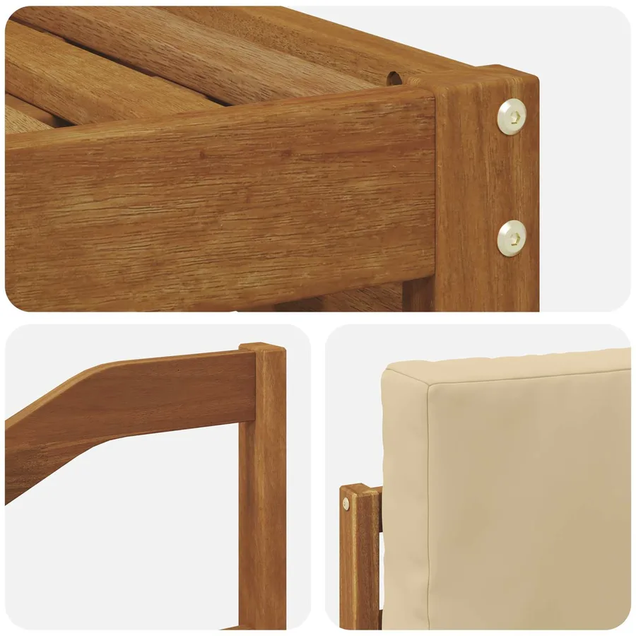 Ensemble de canapé d'angle avec coussin 7 pcs Naturel et Beige - 6