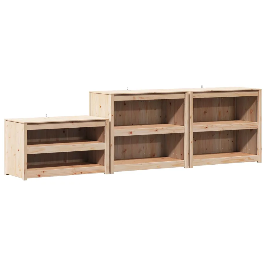 Meuble de cuisine d'extérieur MEPPEL 3 pcs Douglas Naturel - 2