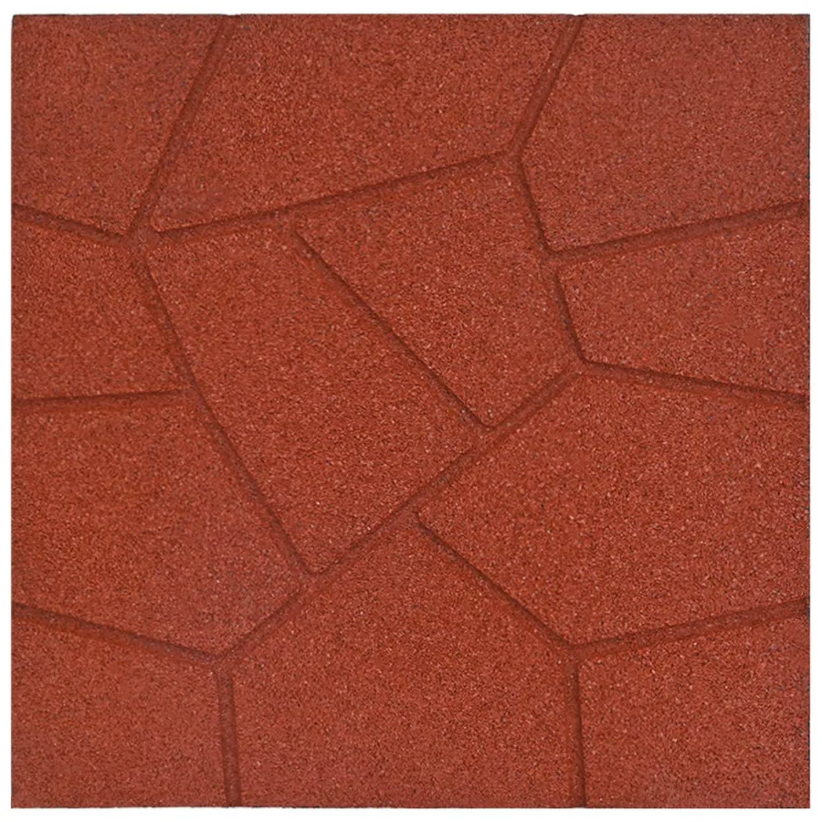 Pierre de marchage 6 pcs Rouge 40,5 x 40,5 x 2 cm Caoutchouc - 5