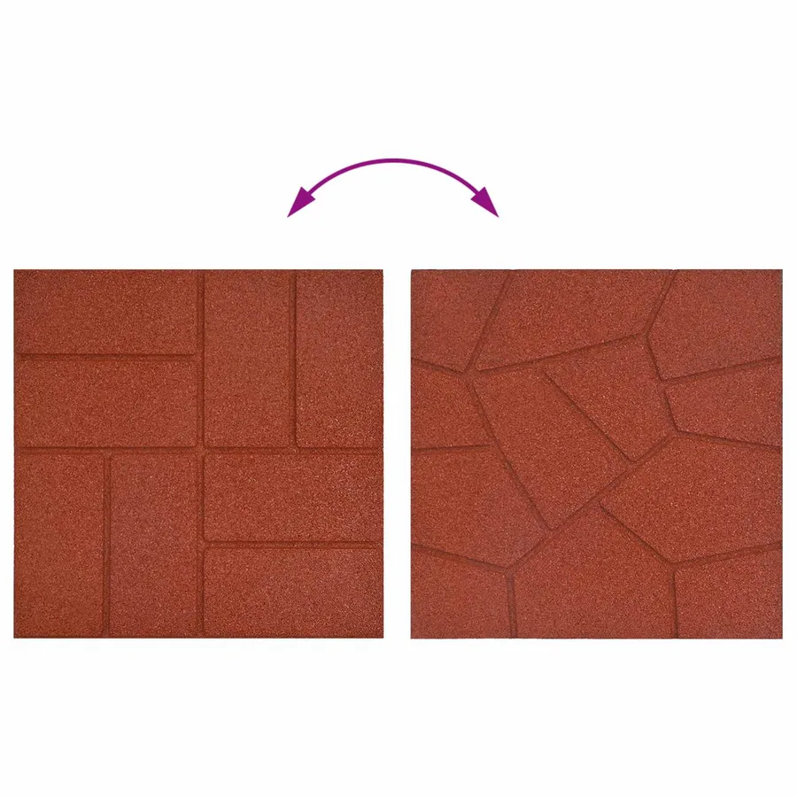 Pierre de marchage 6 pcs Rouge 40,5 x 40,5 x 2 cm Caoutchouc - 8
