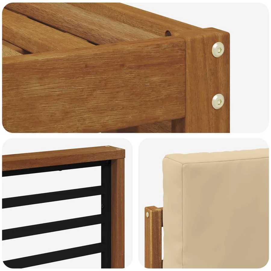 Ensemble de canapé d'angle avec coussin 6 pcs Naturel et Beige - 6