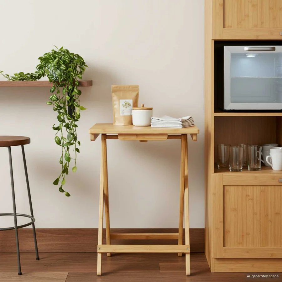 Table de cuisine Naturel 40 x 30 x 53,5 cm Bambou - 3