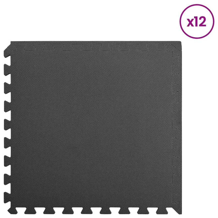 Tapis de sol de piscine 12 pcs Noir 4,32 ㎡ Mousse EVA - 2