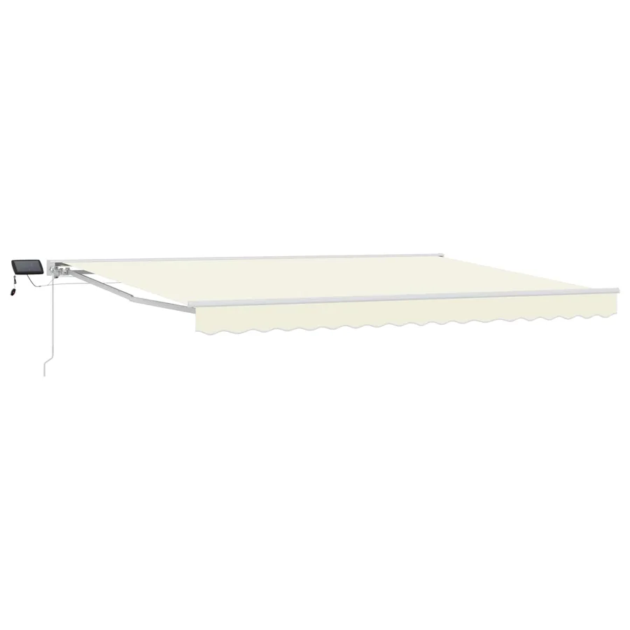 Cadre de store manuel avec LEDs Crème et Blanc 4 x 2 m - 2