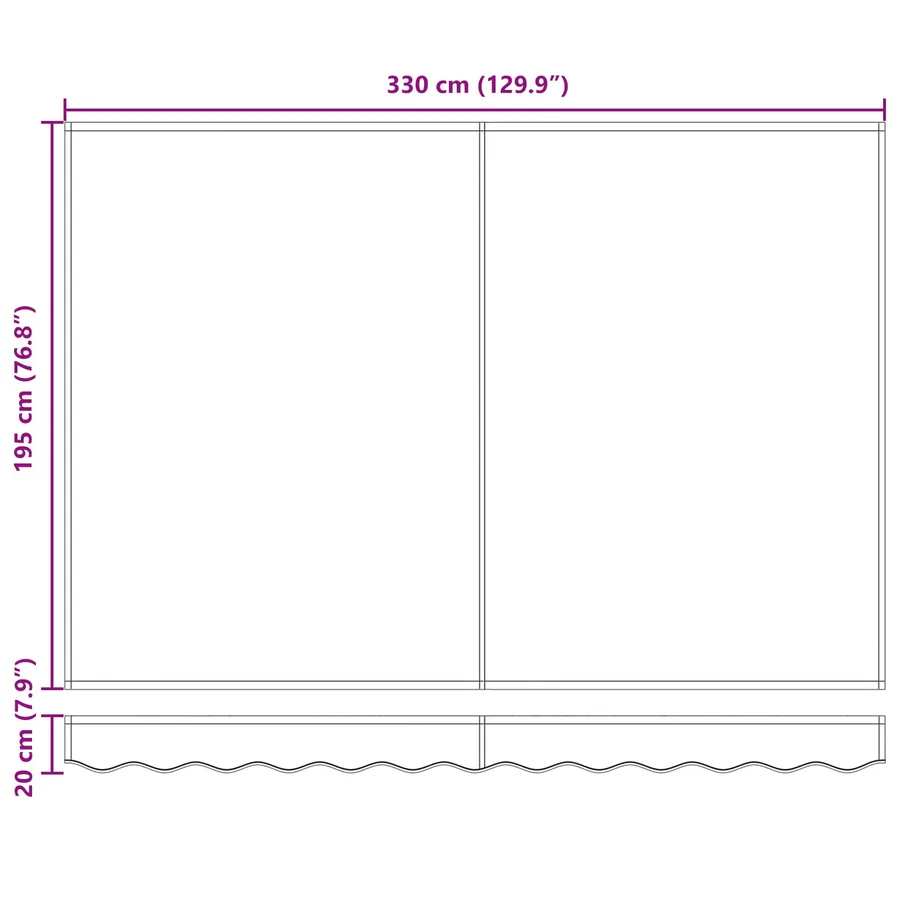Cadre de store manuel avec LEDs Marron et blanc 3,5 x 2 m - 14