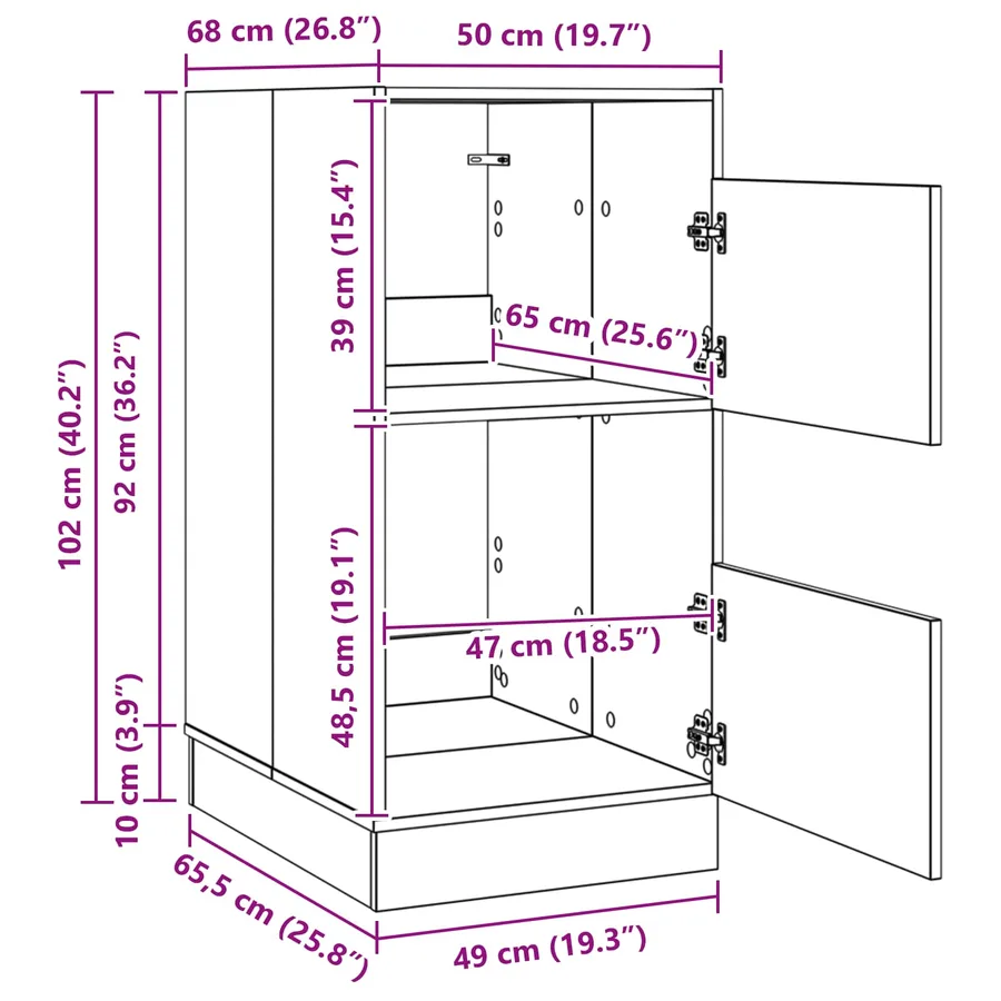 Armoire à Laver Sonoma 50 x 68 x 102 cm Bois d'ingénierie - 11