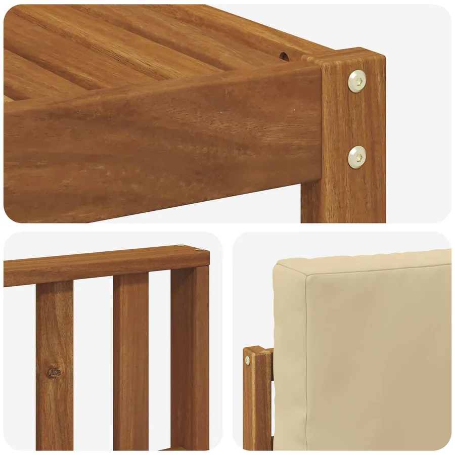 Ensemble de canapés d'extérieur 6 pcs Naturel et Beige - 7