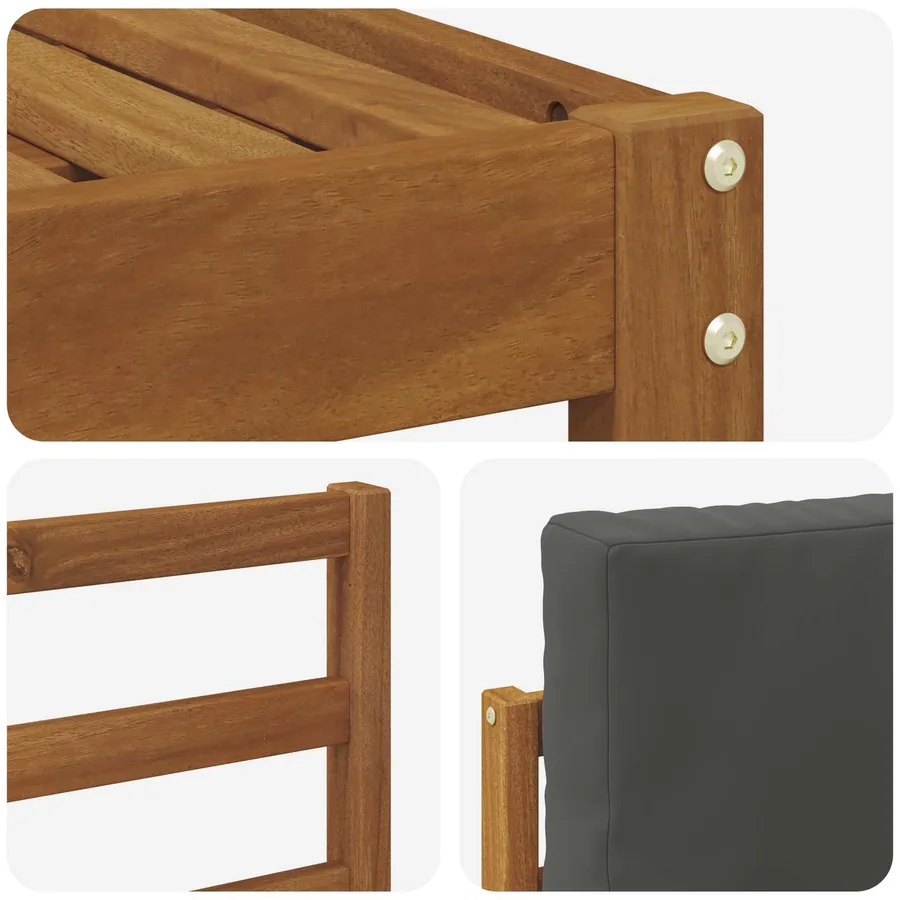 Ensemble de canapés d'extérieur 6 pcs Naturel et Anthracite - 6
