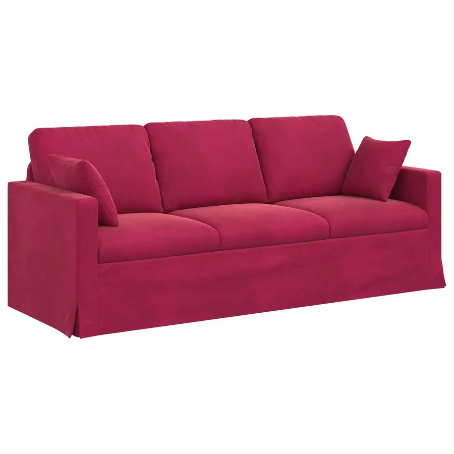 Canapé Bordeaux 198 x 78 x 80 cm Velours - 2