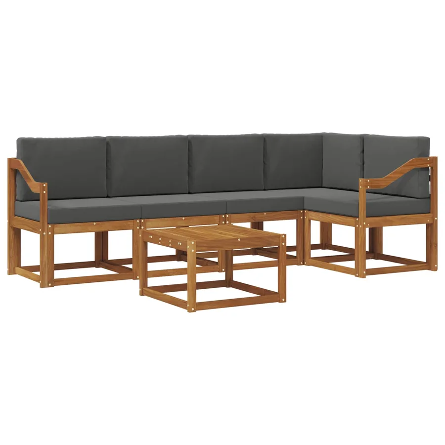 Ensemble de canapés d'extérieur 6 pcs Naturel et Anthracite - 2