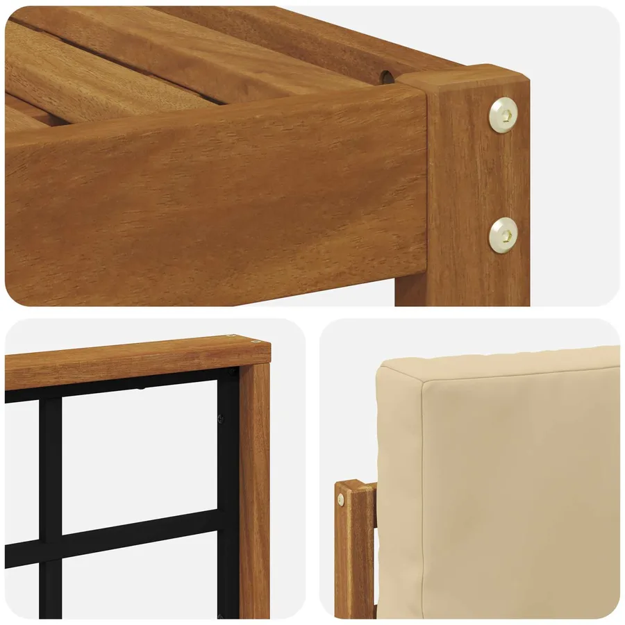 Ensemble de canapés d'extérieur 8 pcs Naturel et Beige - 6