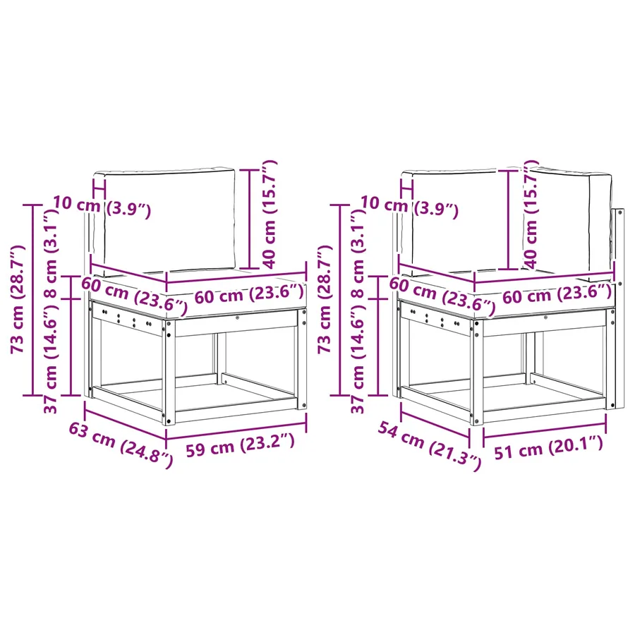 Ensemble de canapés d'extérieur 7 pcs Gris Naturel et Clair - 8