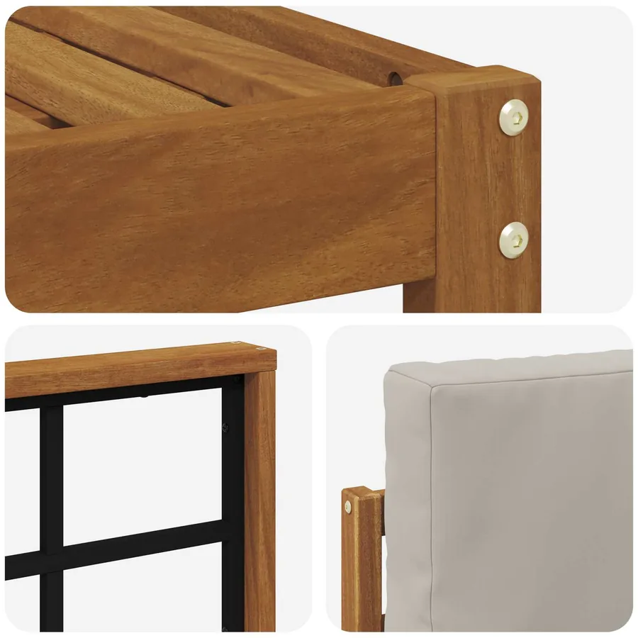 Ensemble de canapés d'extérieur 8 pcs Gris Naturel et Clair - 6