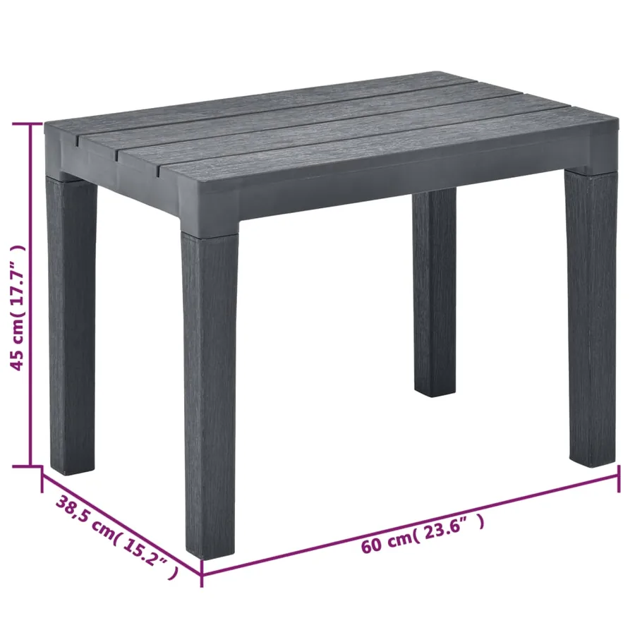 Bancs de jardin 2 pcs Anthracite Plastique - 6