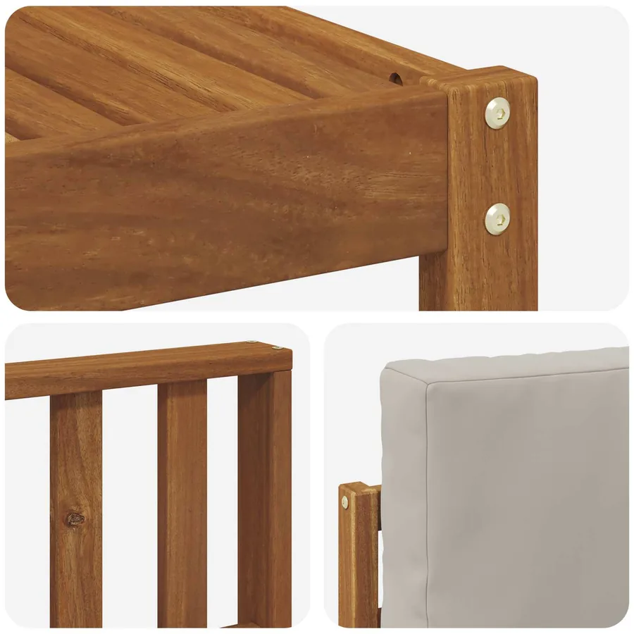 Ensemble de canapés d'extérieur 6 pcs Gris Naturel et Clair - 7