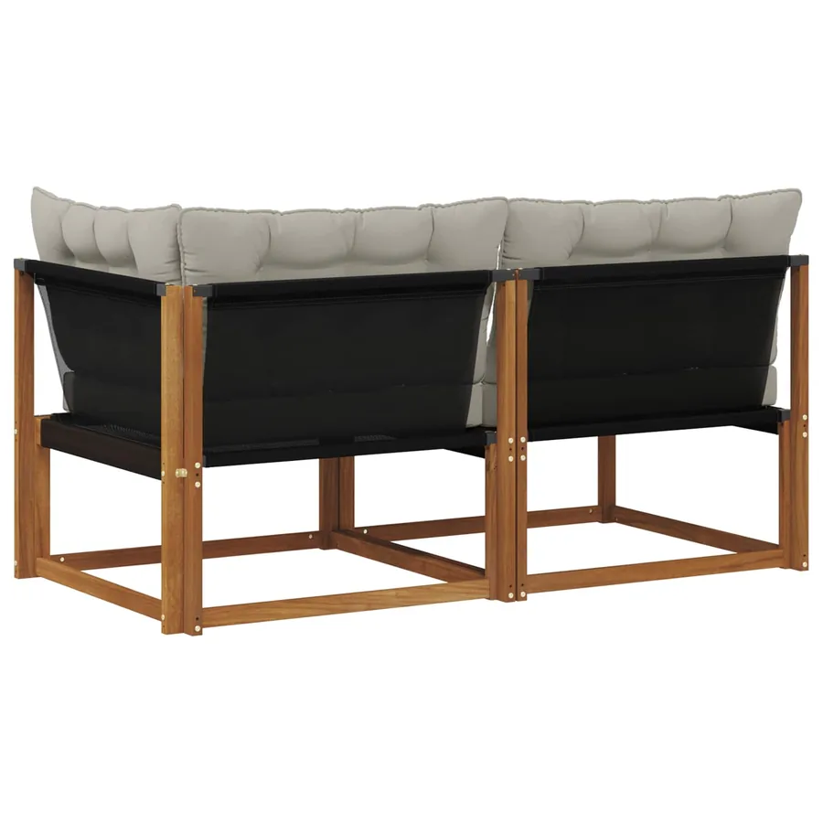 Canapé d’extérieur milieu et coin avec coussin 2 Pièce Naturel - 7