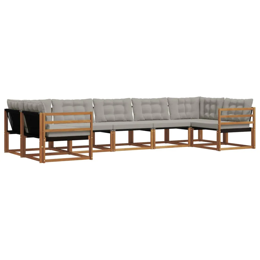 Ensemble de canapés d'extérieur 7 pcs Gris Naturel et Clair - 2