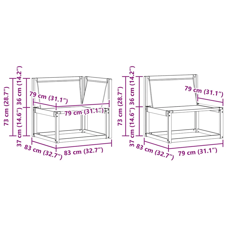 Ensemble de canapés d'extérieur 6 pcs Gris Naturel et Clair - 15