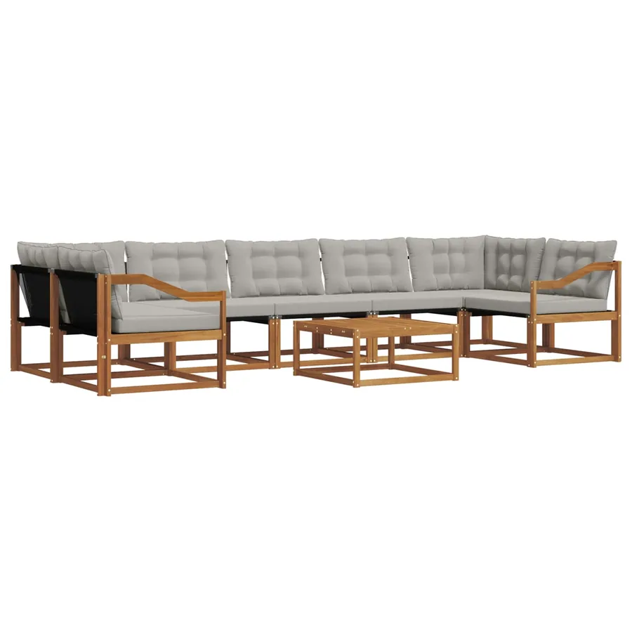 Ensemble de canapés d'extérieur 8 pcs Gris Naturel et Clair - 2