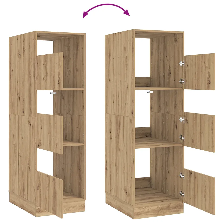 Armoire à Laver avec stockage Chêne artisanal 50 x 68 x 162 cm - 13
