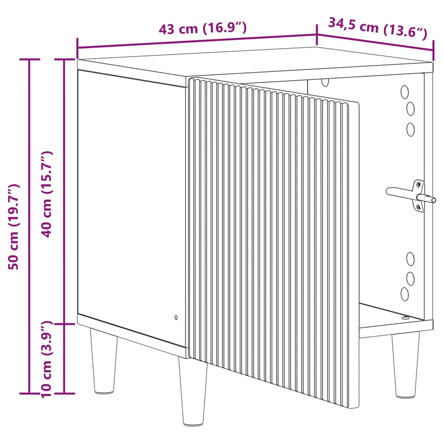 Cabinet de chevet 2 pcs Blanc 43 x 34,5 x 50 cm - 13