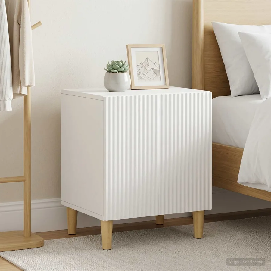 Cabinet de chevet 2 pcs Blanc 43 x 34,5 x 50 cm - 4