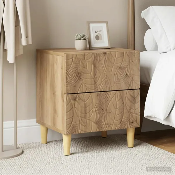 Table de chevet 2 pc Chêne artisanal 43 x 34,5 x 48 cm