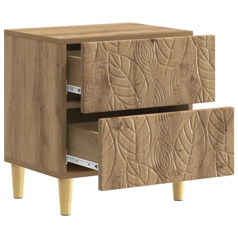 Table de chevet 2 pc Chêne artisanal 43 x 34,5 x 48 cm - 5