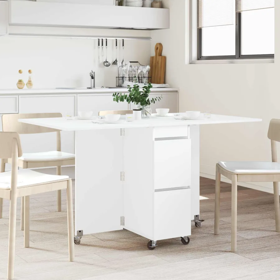 Table à dîner 140 x 80 x 77 cm Bois d'ingénierie Blanc