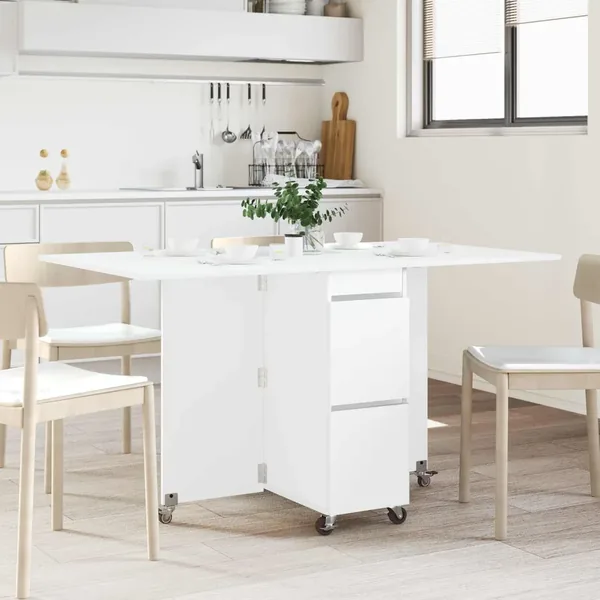 Table à dîner 140 x 80 x 77 cm Bois d'ingénierie Blanc