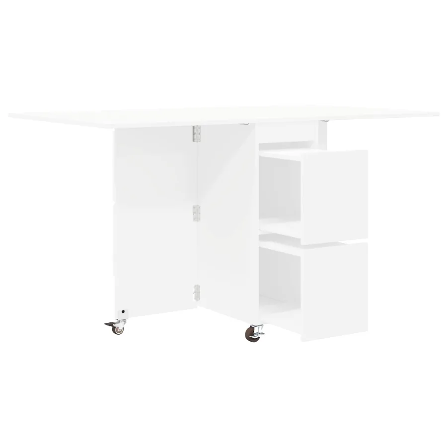 Table à dîner 140 x 80 x 77 cm Bois d'ingénierie Blanc - 5