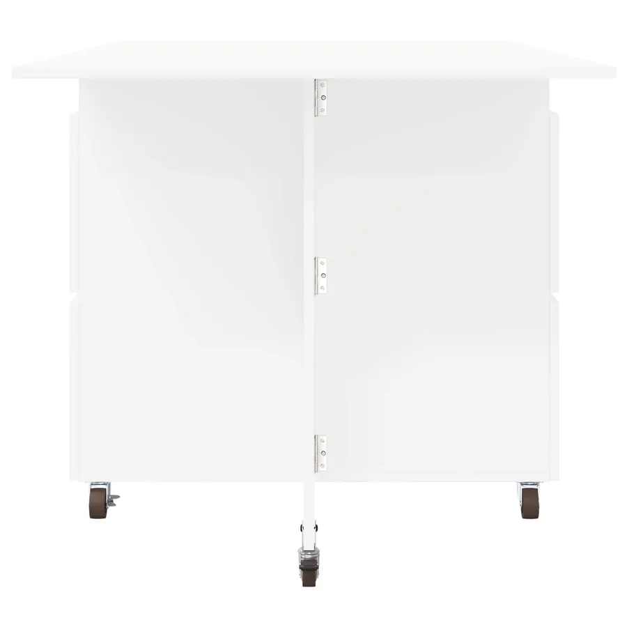 Table à dîner 140 x 80 x 77 cm Bois d'ingénierie Blanc - 7