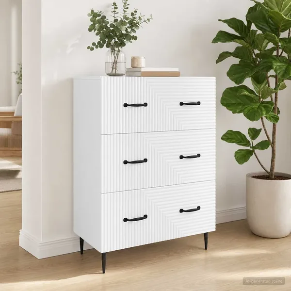 Armoire à tiroirs Blanc 66 x 34,5 x 89,5 cm Bois d'ingénierie