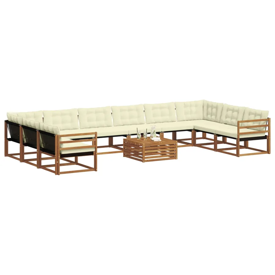 Ensemble de canapés d'extérieur 11 pcs Naturel et Crème - 3